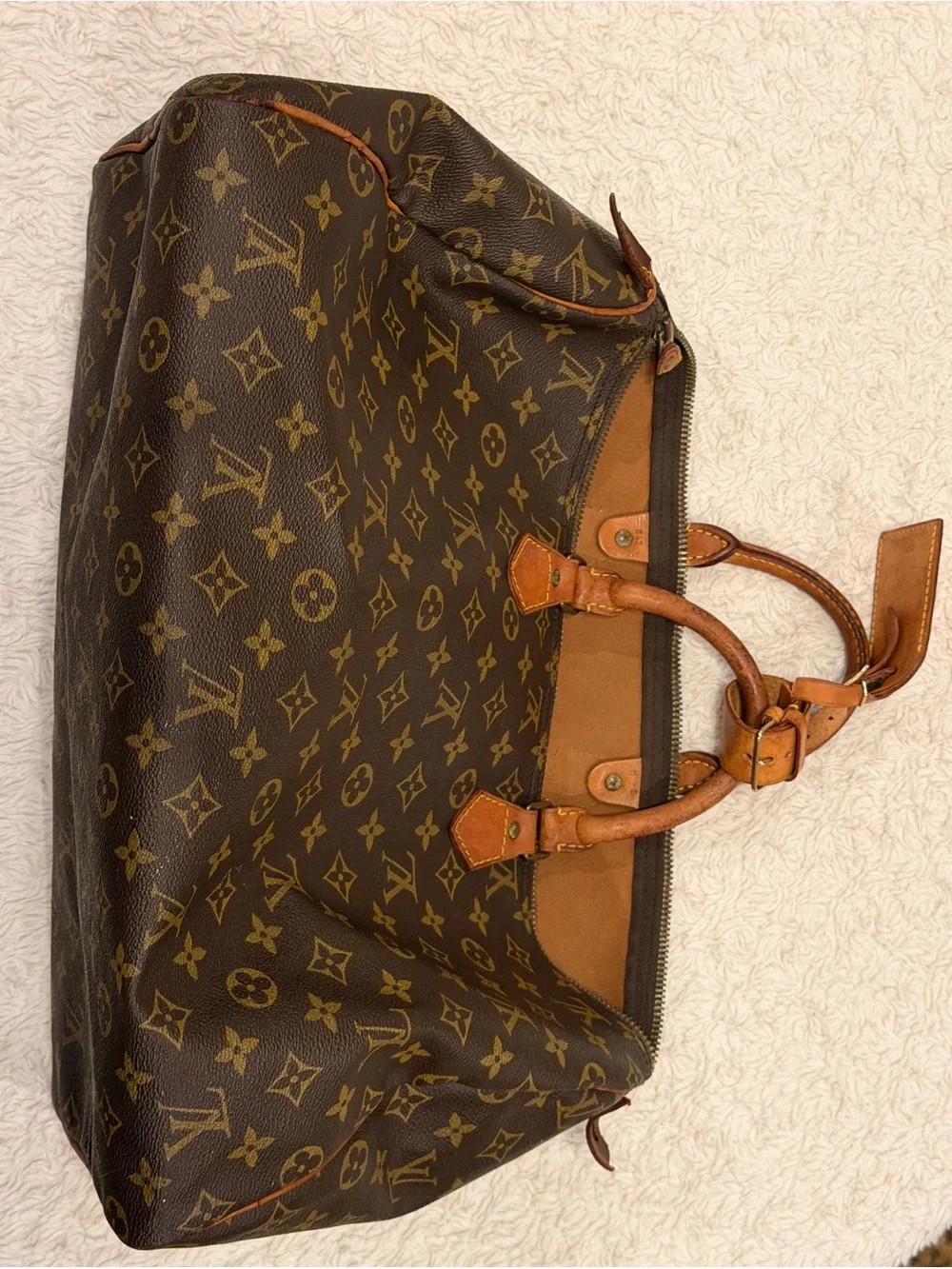 Louis Vuitton Speedy 40 Vintage Monogram Bag 1982 Date Stamp Rare LV Travel Bag